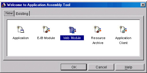 The Web Module button is active with the mouse over it and the graphic has been changed.